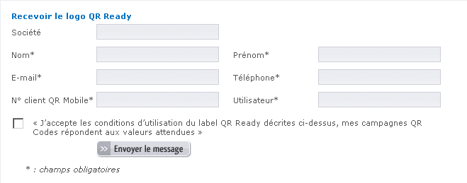 formulaire lable QR Ready