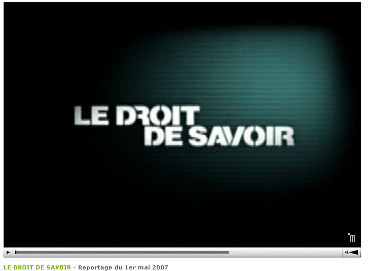 reportage TF1 Le Droit de savoir