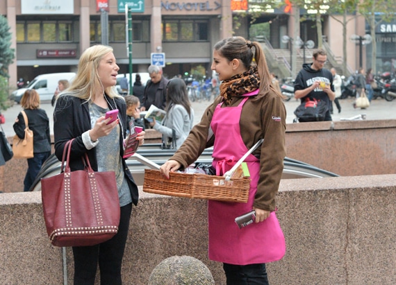 Opération de street marketing réalisée par Strada Marketing