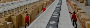 Traitement des colis dans une usine