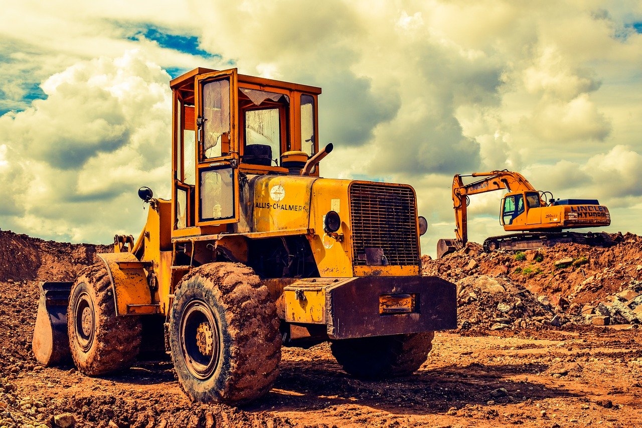 bulldozer sur un chantier